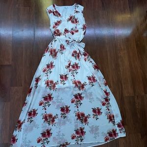 White and floral dress